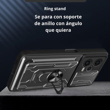 Cargar imagen en el visor de la galería, Funda Uso Rudo Con Soporte Anillo y Tarjetero Card Slot Bumper Para Reno 11f
