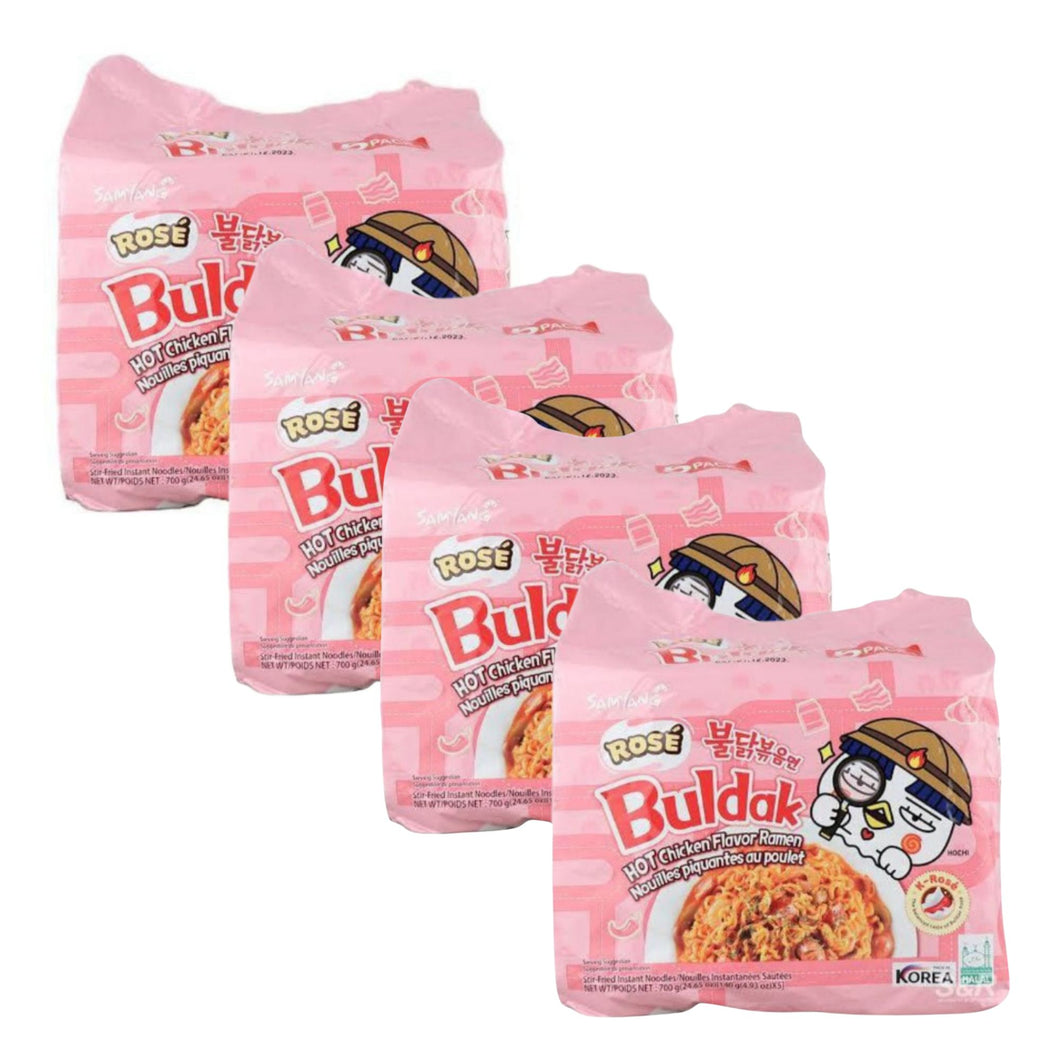 Sopa Instantánea Ramen Coreana Buldak Sabor de Rose 20 Bolsas