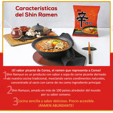 Cargar imagen en el visor de la galería, Sopa Instantánea Ramen Picante Coreano Shin Ramen 20 Bolsas
