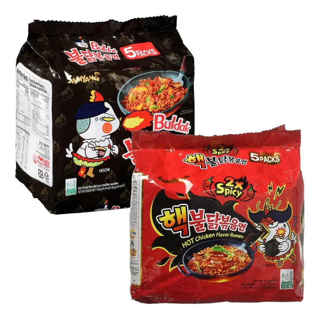 Sopa Instantánea Ramen Coreana Buldak Surtidos 10 Piezas Original y X2 Picante