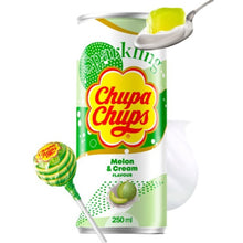 Cargar imagen en el visor de la galería, Bebida Coreana Chupa Chups Gaseoso Sabor De Melon Cremosa 250ml 24 Latas
