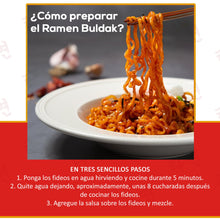 Cargar imagen en el visor de la galería, Sopa Instantánea Ramen Coreana Carbonara Picante Buldak 10 Bolsas
