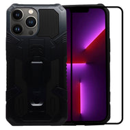 Funda de Uso Rudo Para iPhone 13 Pro Max Con Soporte Robot Clip Case Más Mica 9D 2pz