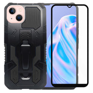 Funda Uso Rudo Para iPhone 13 Mini Con Soporte Robot Clip Case más mica 9D 2pz