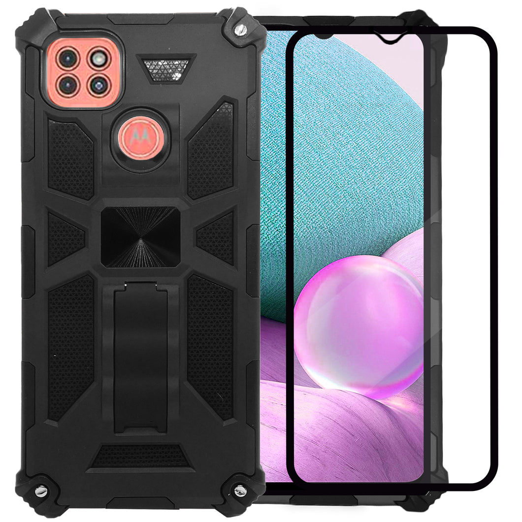 Funda Uso Rudo Rugged Robot Mas Mica 9d Para Moto G9 Power