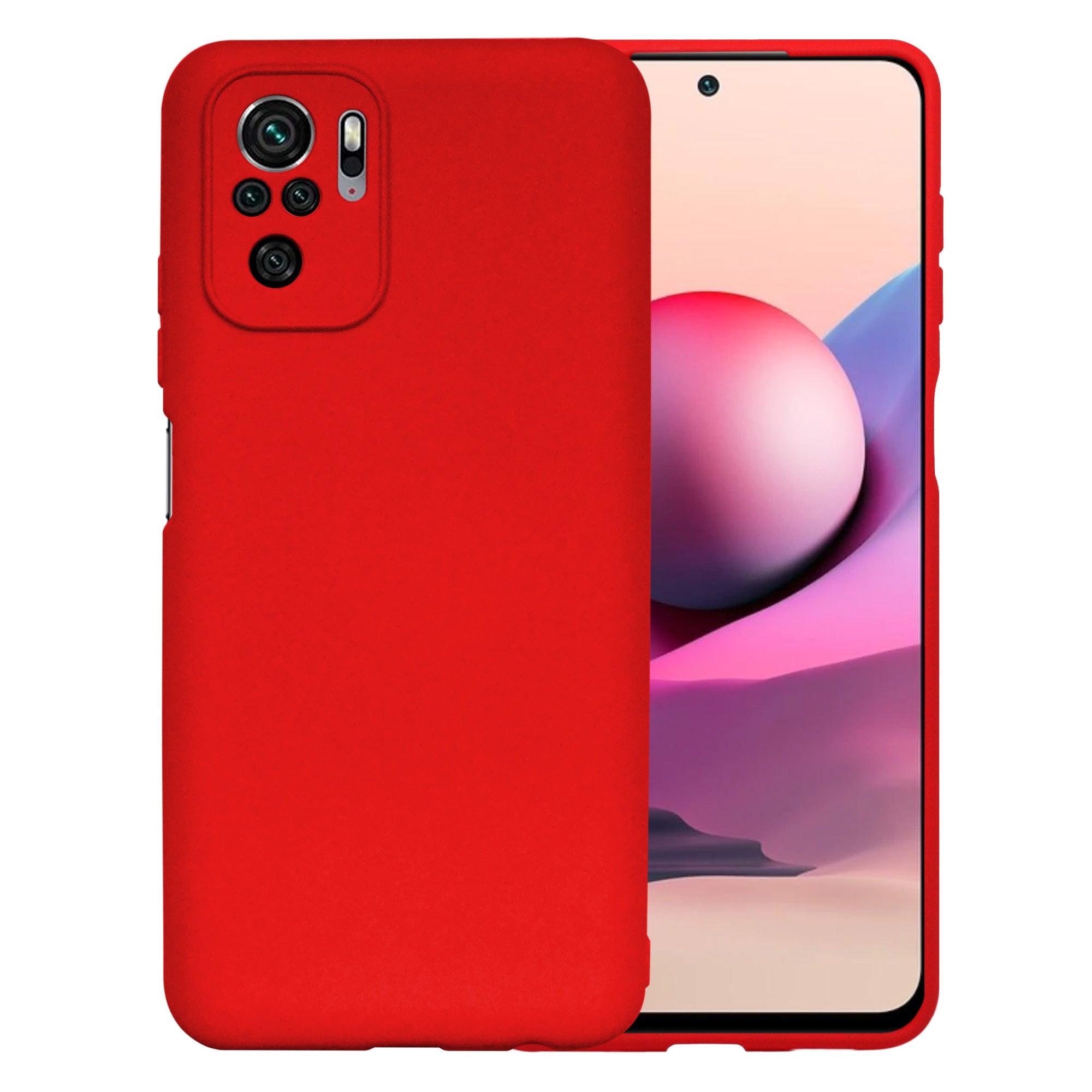 Case Funda Mate Antishock + Mica Xiaomi Redmi Note 10 Pro - Rojo SM