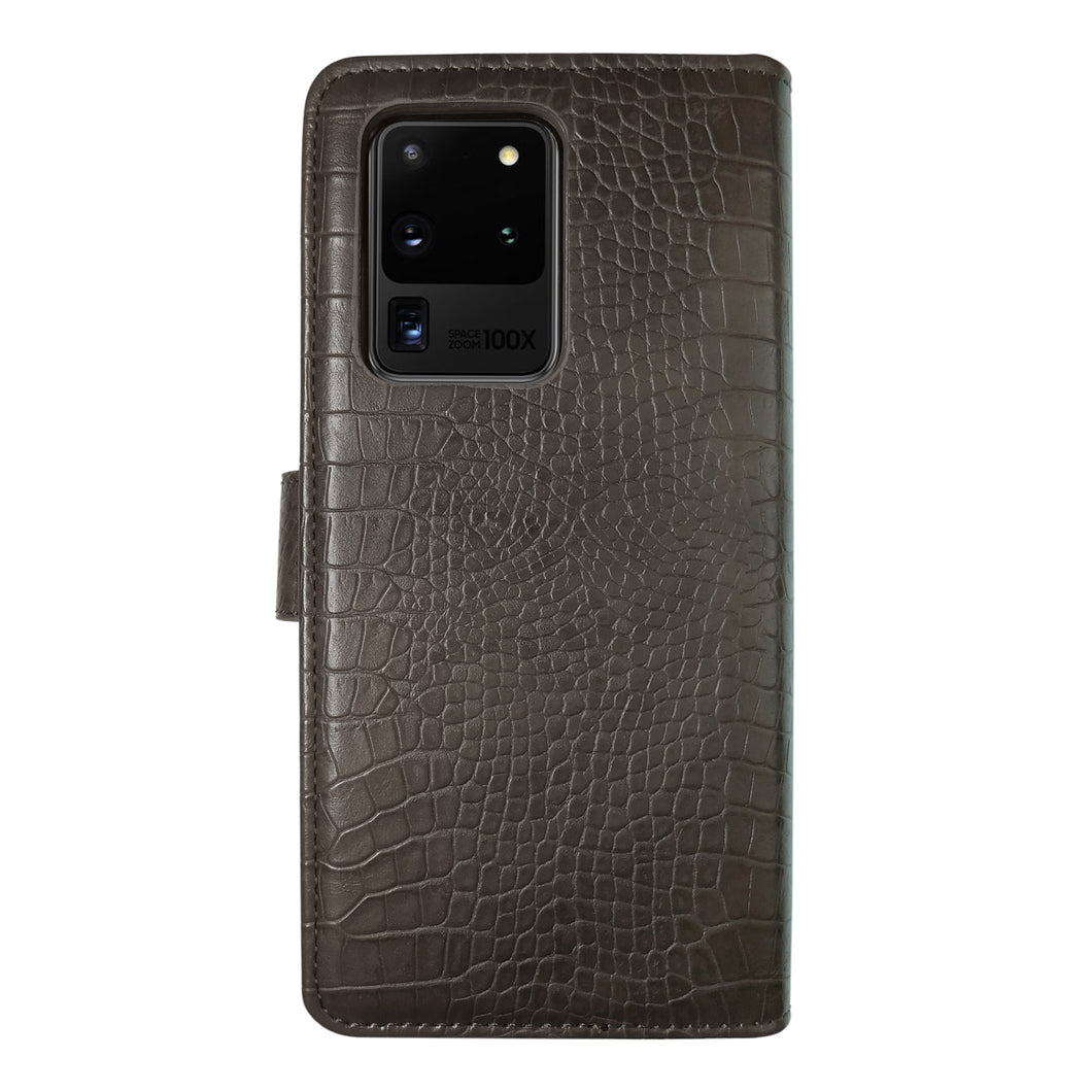 Funda tipo cartera de diseño imitación piel de cocodrilo para Samsung Galaxy S20 Ultra