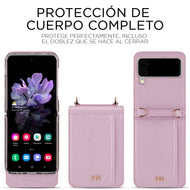 Funda Cartera De Lujo Con Correa Muñeca Card Pocket Diary Para Samsung Z Flip 3