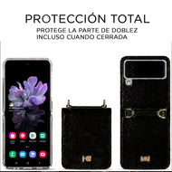 Funda Cartera De lujo Con Correa Muñeca Clutch Diary Para Samsung Z Flip 3