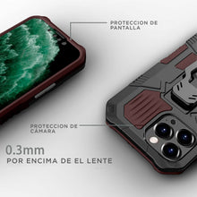 Cargar imagen en el visor de la galería, Funda Uso Rudo Para iPhone 13 Con Soporte Robot Clip Case más mica 9D 2pz
