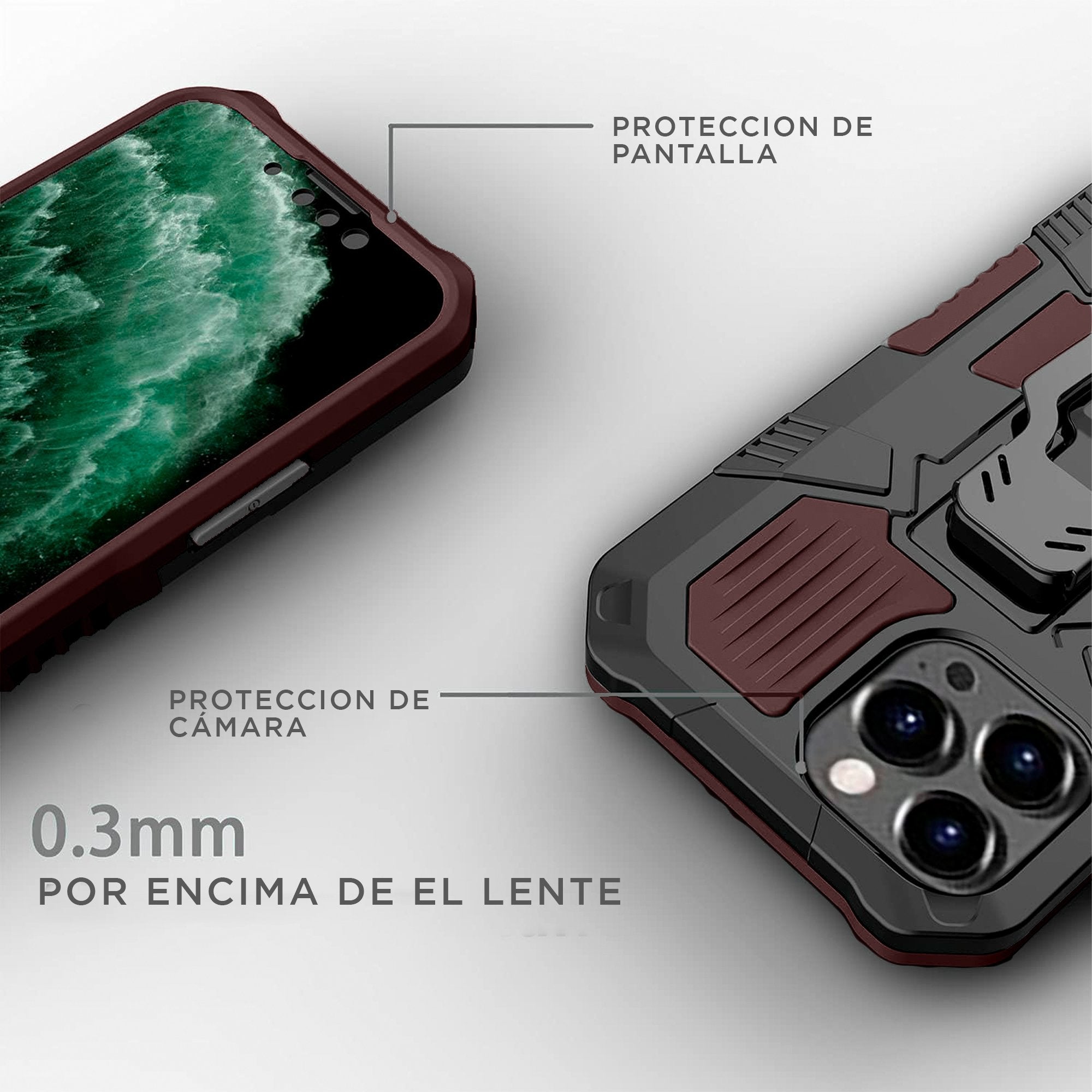 Funda De Uso Rudo Color Negro Para Xiaomi Redmi Note 10 5g Robot Clip Case  Más Mica 9d 2pz