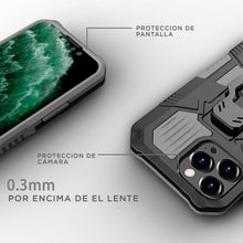 Cargar imagen en el visor de la galería, Funda Uso Rudo Para iPhone 13 Mini Con Soporte Robot Clip Case más mica 9D 2pz
