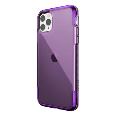 Funda de uso rudo Raptic Air color púrpura para iPhone 11 Pro Max, mostrando su diseño resistente y estilizado