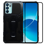 Funda de Uso Rudo Para Reno 6 5G Con Soporte Robot Clip Case